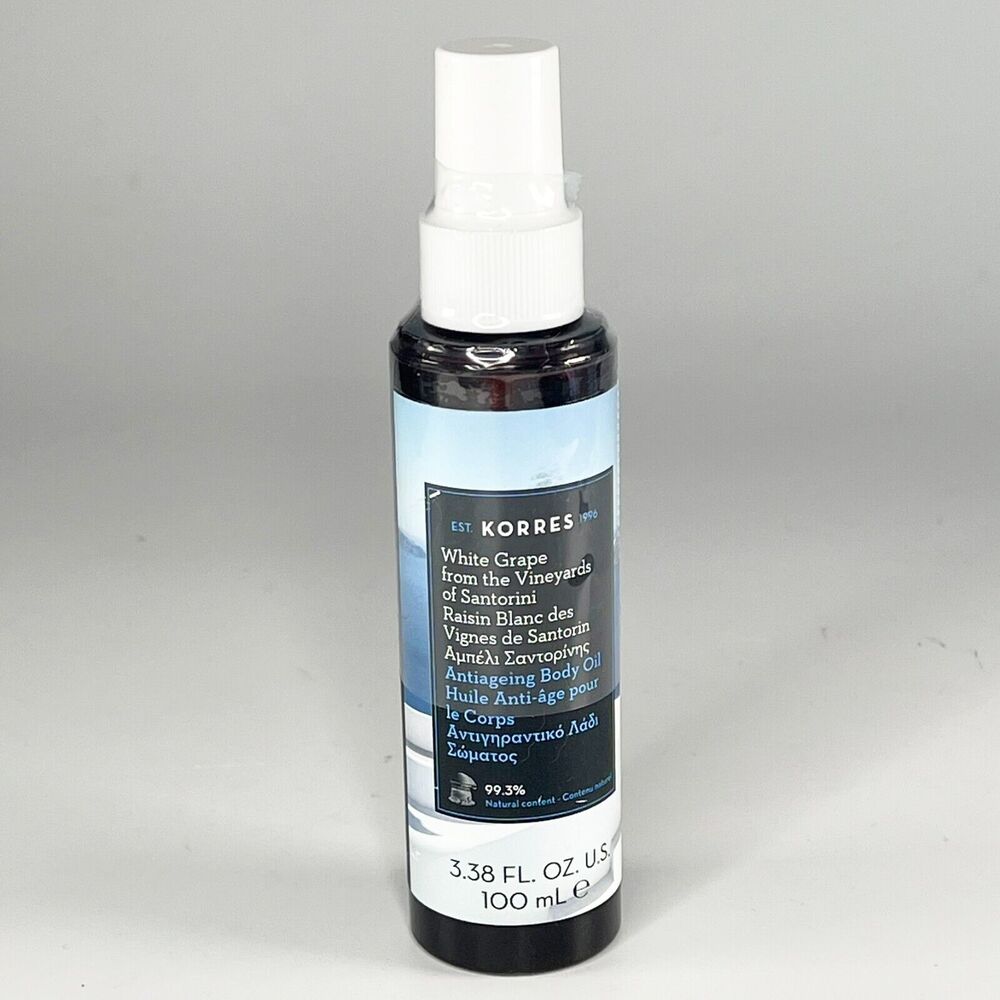 Korres White Grape Anti-Aging Body Oil Moisturizer 3.38 oz Sealed New